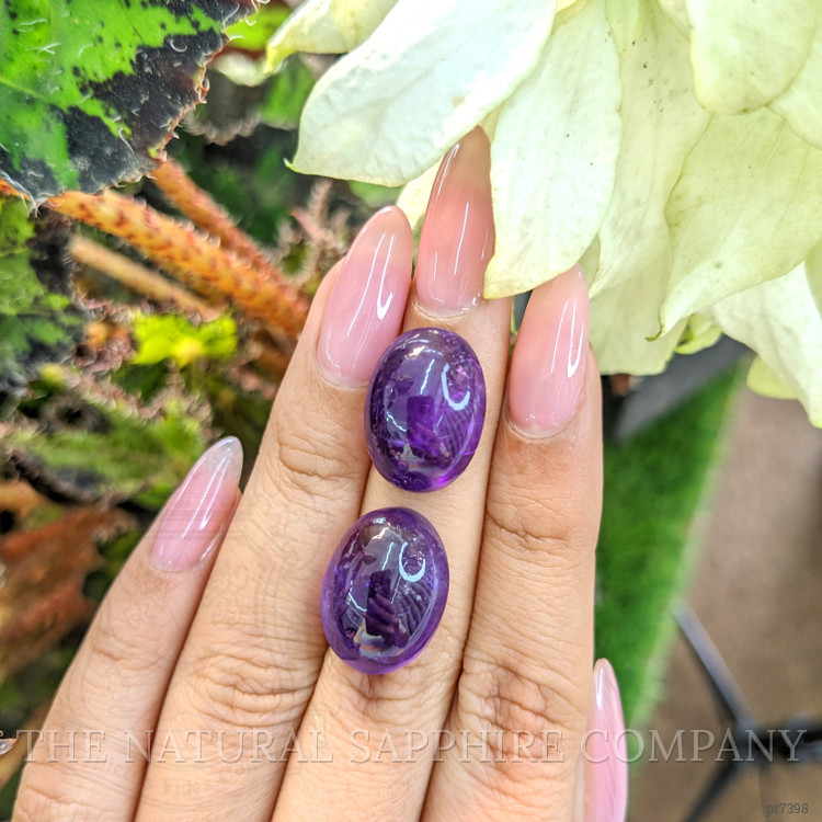 30.20 Ct.Tw. Cabochon Amethyst Pair from Brazil