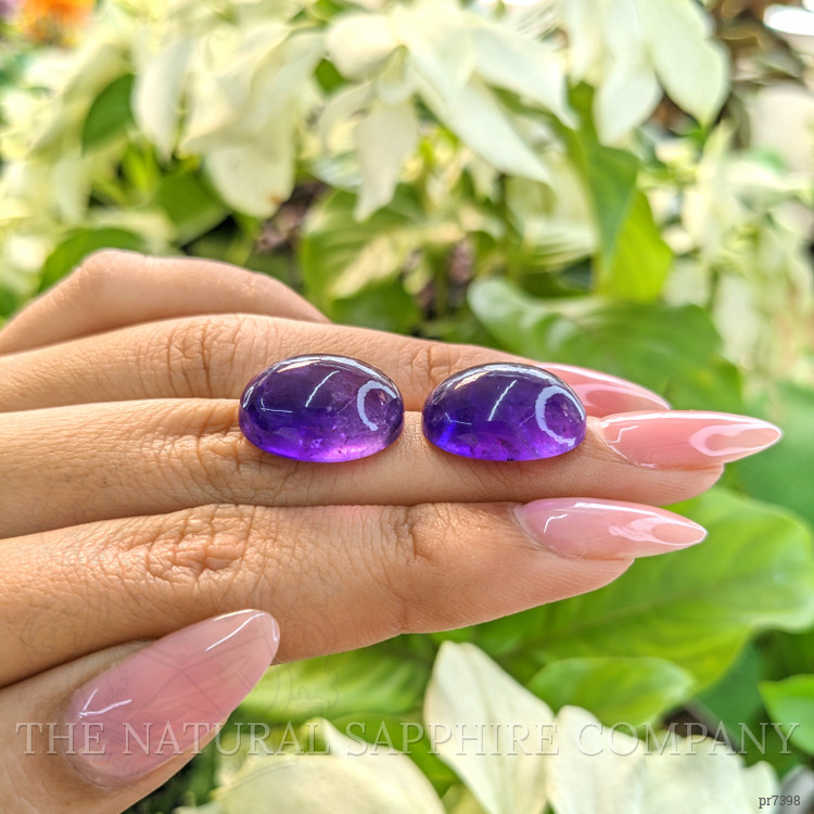 30.20 Ct.Tw. Cabochon Amethyst Pair from Brazil