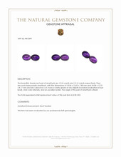 26.38 Ct.Tw.Total Carat Weight Purple Cabochon Amethyst Pair from Brazil Appraisal