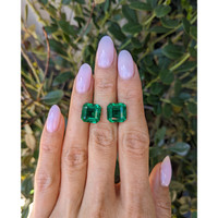 8.85 Ct.Tw.Total Carat Weight Emerald Pair from Zambia Life Style