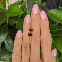 1.66 Ct.Tw.Total Carat Weight Ruby Pair from Mozambique Life Style