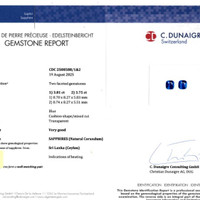 7.56&nbsp;Ct.Tw.Total Carat Weight Blue Sapphire Pair from Ceylon (Sri Lanka) Scan Report