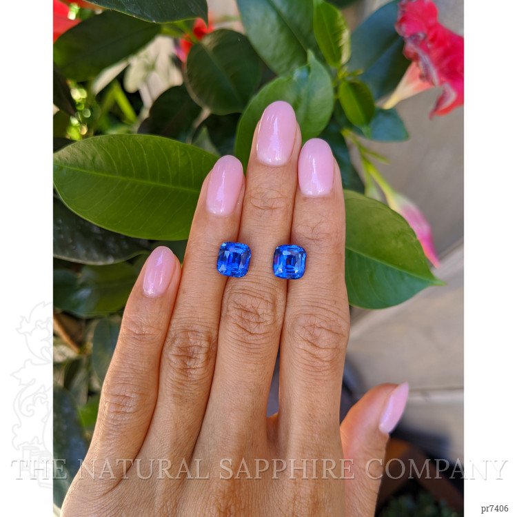 7.56 Ct.Tw. Blue Sapphire Pair from Ceylon (Sri Lanka)