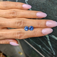 3.02&nbsp;Ct.Tw.Total Carat Weight Blue Sapphire Pair from Ceylon (Sri Lanka) Life Style