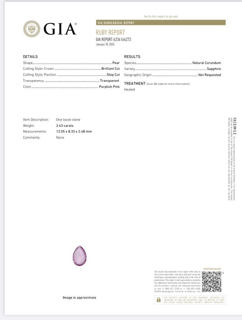 4.98 Ct.Tw. Purplish Pink Sapphire Pair from Ceylon (Sri Lanka)