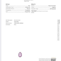 4.98&nbsp;Ct.Tw.Total Carat Weight Purplish Pink Sapphire Pair from Ceylon (Sri Lanka) Scan Report