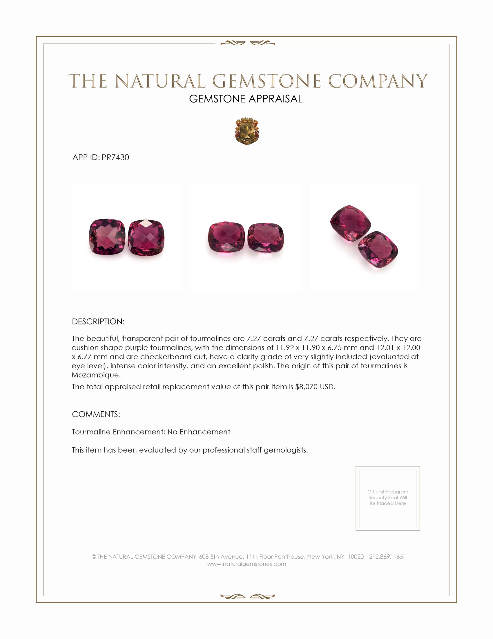 14.54 Ct.Tw. Tourmaline Pair from Mozambique