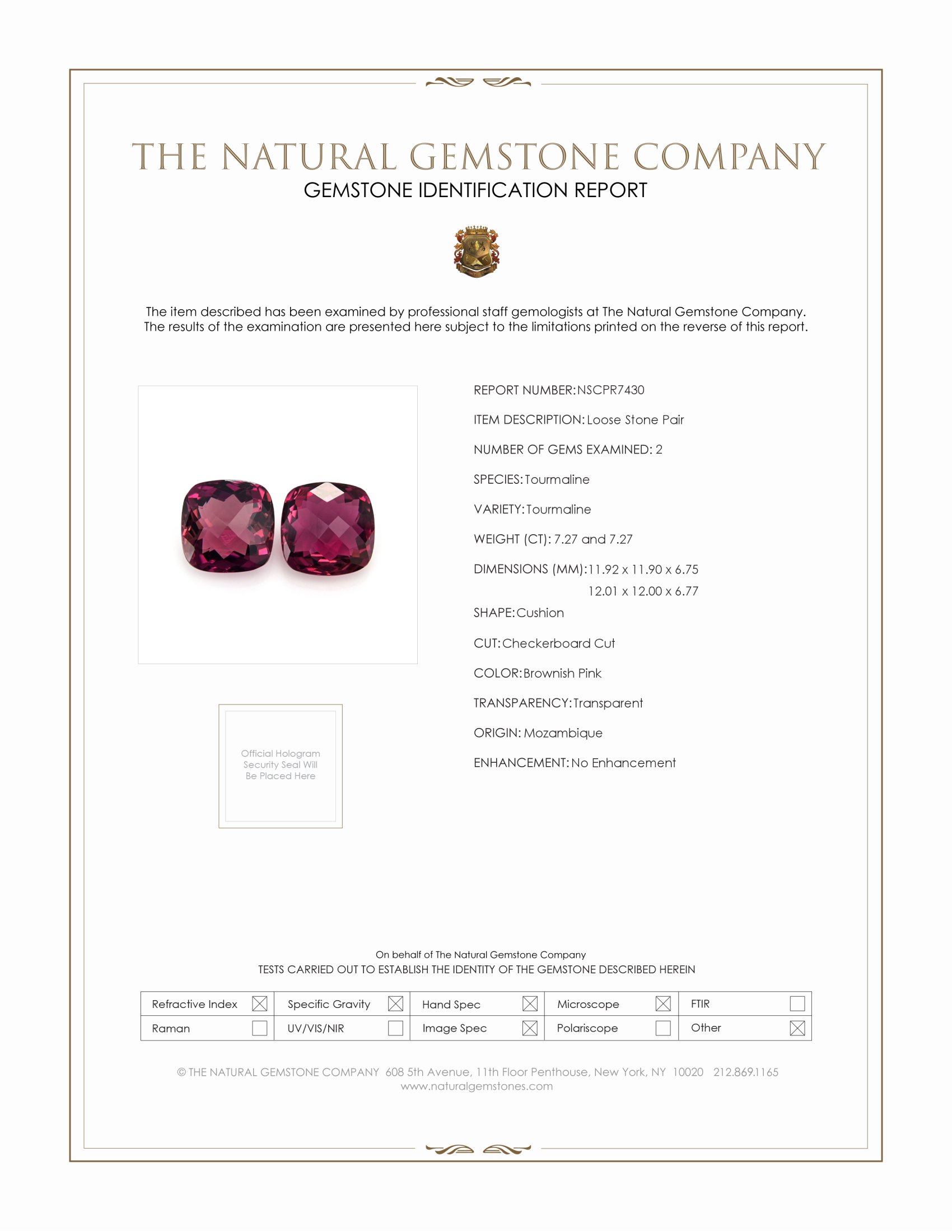 14.54 Ct.Tw. Brownish Pink Tourmaline Pair from Mozambique