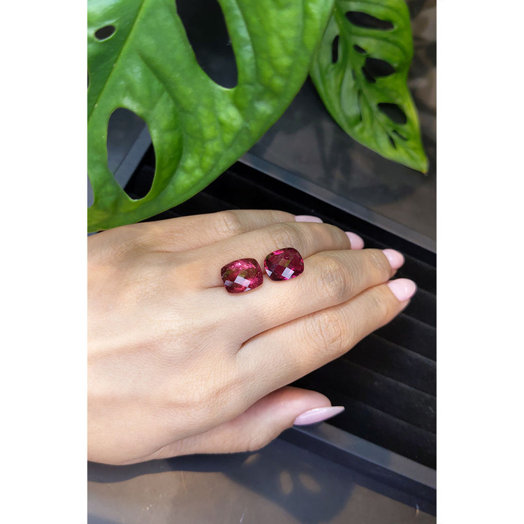 10.02 Ct.Tw. Rubellite Tourmaline Pair from Brazil