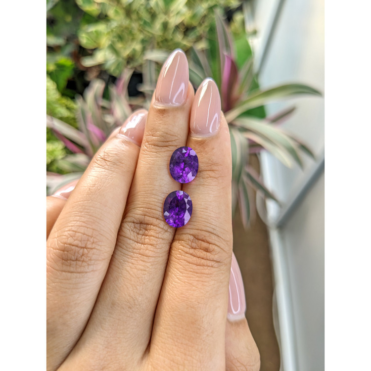 4.36 Ct.Tw. Amethyst Pair from Brazil