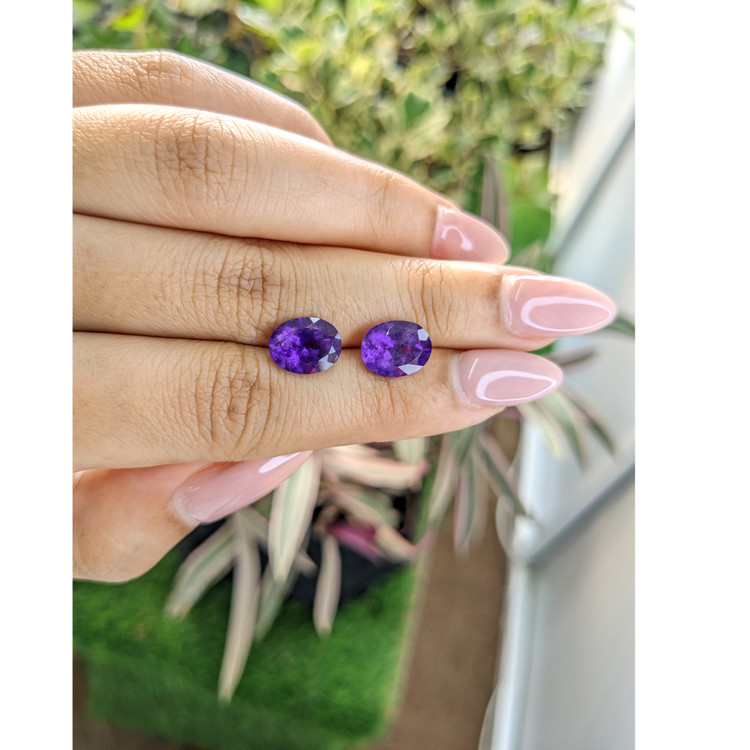 4.36 Ct.Tw. Amethyst Pair from Brazil