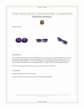 4.54 Ct.Tw.Total Carat Weight Purple Amethyst Pair from Brazil Appraisal