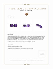 4.54 Ct.Tw.Total Carat Weight Amethyst Pair from Brazil Appraisal