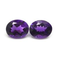 4.54 Ct.Tw.Total Carat Weight Amethyst Pair from Brazil Video