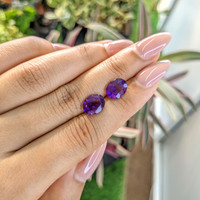 4.54 Ct.Tw.Total Carat Weight Amethyst Pair from Brazil Life Style