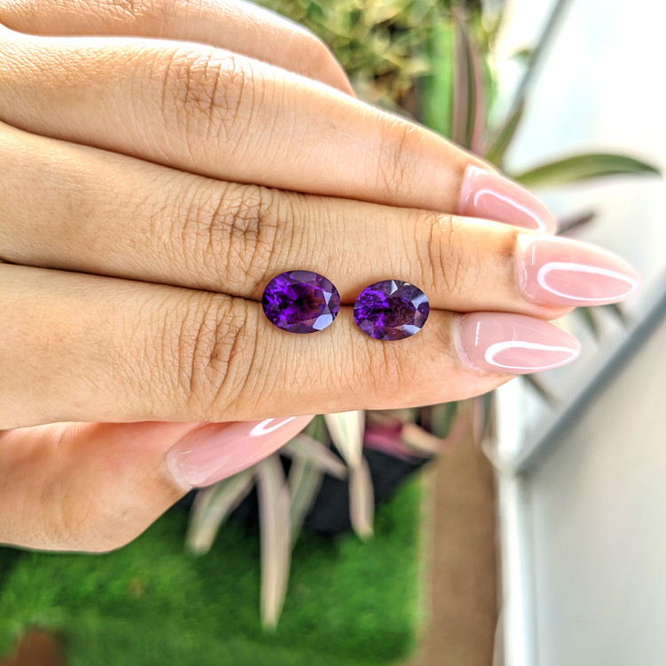 4.54 Ct.Tw. Amethyst Pair from Brazil