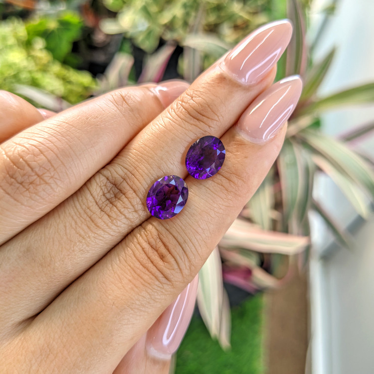4.54 Ct.Tw. Amethyst Pair from Brazil