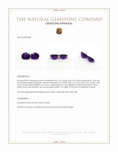 4.67 Ct.Tw.Total Carat Weight Purple Amethyst Pair from Brazil Appraisal