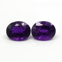 4.67 Ct.Tw.Total Carat Weight Amethyst Pair from Brazil Video
