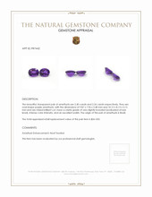 4.66 Ct.Tw.Total Carat Weight Purple Amethyst Pair from Brazil Appraisal