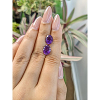 4.66 Ct.Tw.Total Carat Weight Amethyst Pair from Brazil Life Style