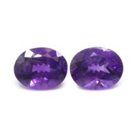 4.50 Ct.Tw.Total Carat Weight Amethyst Pair from Brazil Video