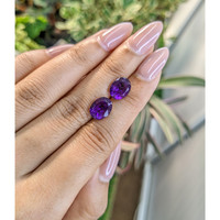 4.95&nbsp;Ct.Tw.Total Carat Weight Amethyst Pair from Brazil Life Style