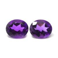 8.60 Ct.Tw.Total Carat Weight Amethyst Pair from Brazil Video