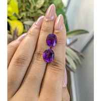 8.60 Ct.Tw.Total Carat Weight Amethyst Pair from Brazil Life Style