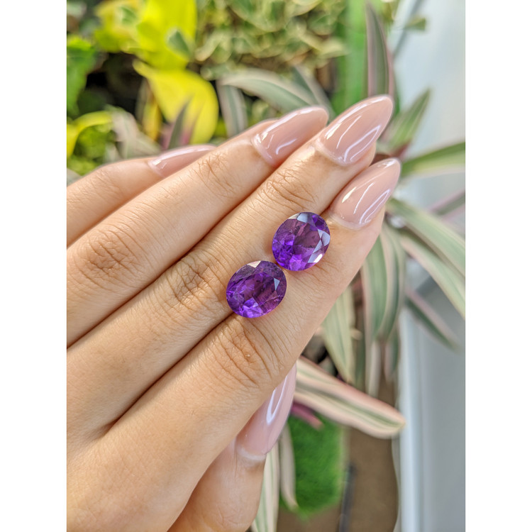 9.29 Ct.Tw. Amethyst Pair from Brazil