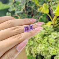 5.74 Ct.Tw.Total Carat Weight Amethyst Pair from Brazil Life Style