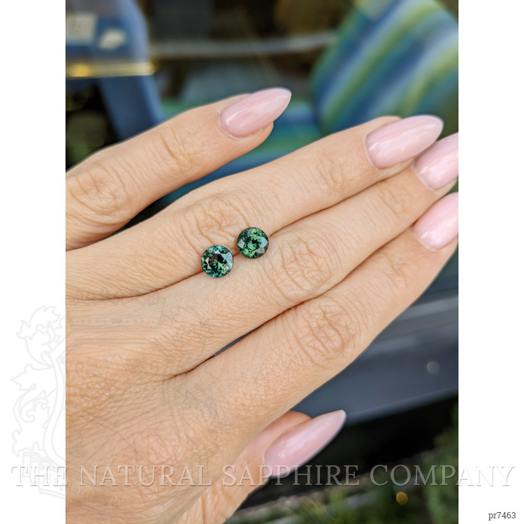 2.18 Ct.Tw. Bluish Green Sapphire Pair from Ceylon (Sri Lanka)