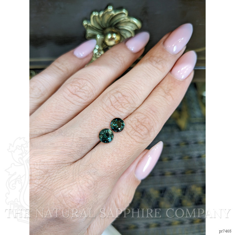 2.35 Ct.Tw. Greenish Blue Sapphire Pair from Ceylon (Sri Lanka)