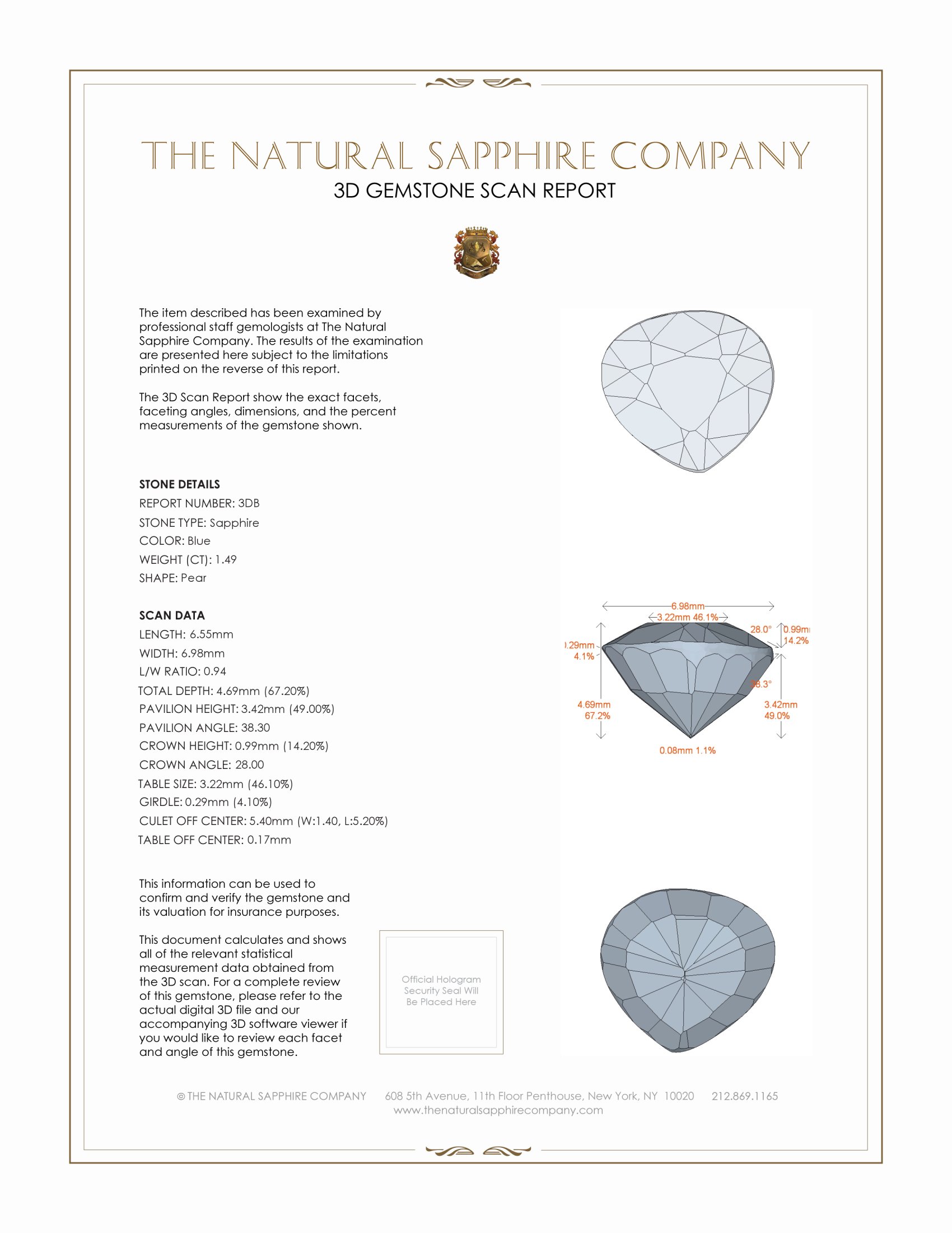 3.06 Ct.Tw. Blue Sapphire Pair from Ceylon (Sri Lanka)