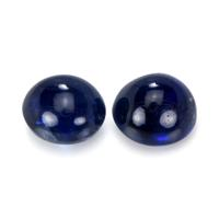 3.97 Ct.Tw.Total Carat Weight Blue Cabochon Sapphire Pair from Madagascar Video