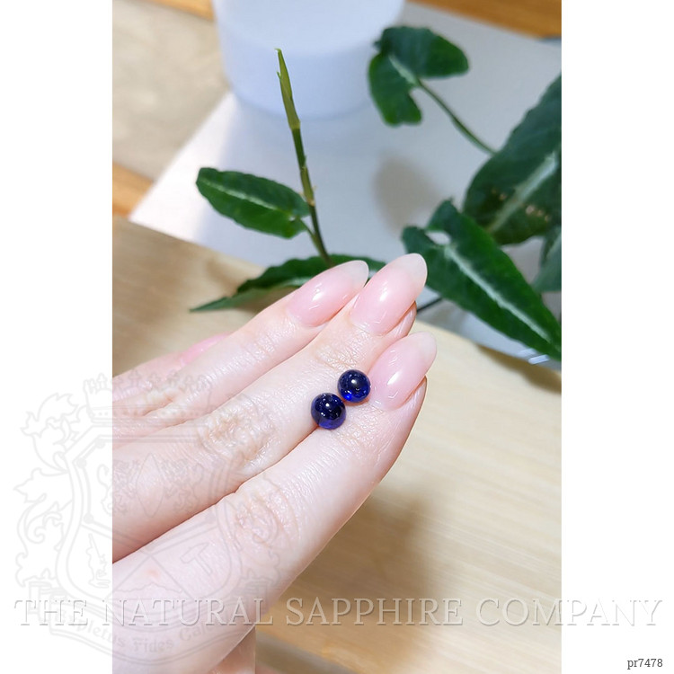 3.97 Ct.Tw. Blue Cabochon Sapphire Pair from Madagascar