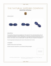 15.49 Ct.Tw.Total Carat Weight Blue Cabochon Sapphire Pair from Madagascar Appraisal