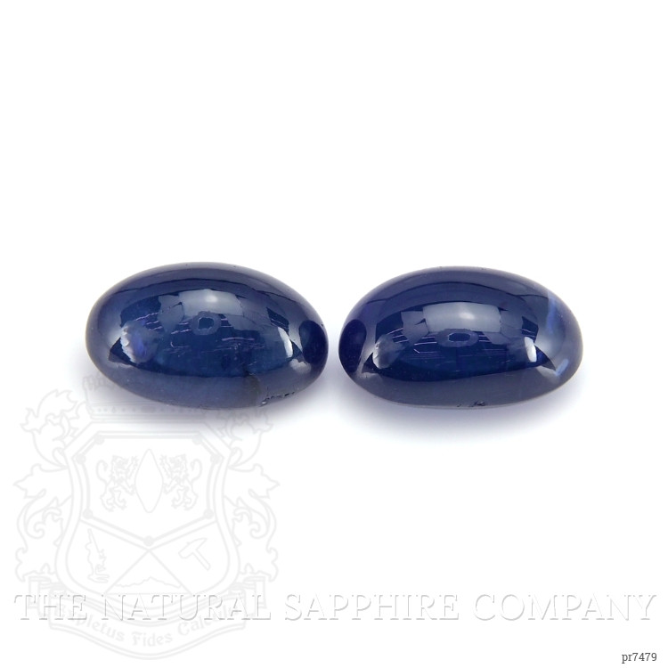 15.49 Ct.Tw. Blue Cabochon Sapphire Pair from Madagascar