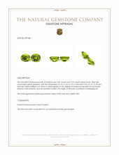6.29 Ct.Tw.Total Carat Weight Green Peridot Pair from Madagascar Appraisal