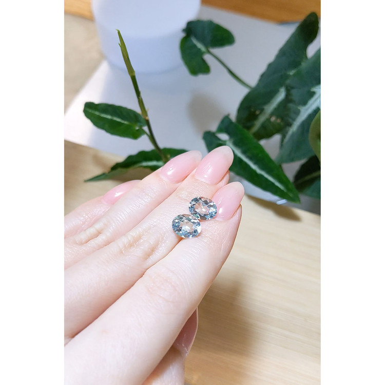 3.63 Ct.Tw. Aquamarine Pair from Madagascar