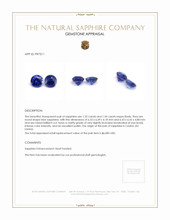 2.86&nbsp;Ct.Tw.Total Carat Weight Blue Sapphire Pair from Ceylon (Sri Lanka) Appraisal