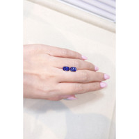 4.06&nbsp;Ct.Tw.Total Carat Weight Blue Sapphire Pair from Ceylon (Sri Lanka) Life Style