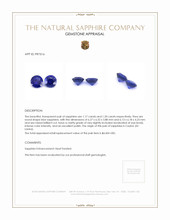 2.37 Ct.Tw.Total Carat Weight Blue Sapphire Pair from Ceylon (Sri Lanka) Appraisal