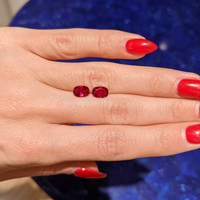 2.26 Ct.Tw.Total Carat Weight Ruby Pair from Mozambique Life Style