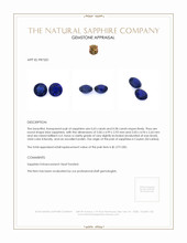 1.21 Ct.Tw.Total Carat Weight Blue Sapphire Pair from Ceylon (Sri Lanka) Appraisal