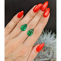 7.94 Ct.Tw.Total Carat Weight Emerald Pair from Zambia Life Style