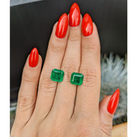 6.15 Ct.Tw.Total Carat Weight Emerald Pair from Zambia Life Style