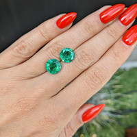 5.97 Ct.Tw.Total Carat Weight Emerald Pair from Zambia Life Style
