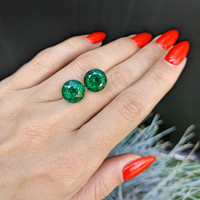 11.02 Ct.Tw.Total Carat Weight Emerald Pair from Zambia Life Style