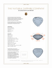 6.16 Ct.Tw.Total Carat Weight Blue Sapphire Pair from Ceylon (Sri Lanka) 3 D Scan Report